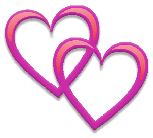 double heart graphic pink
